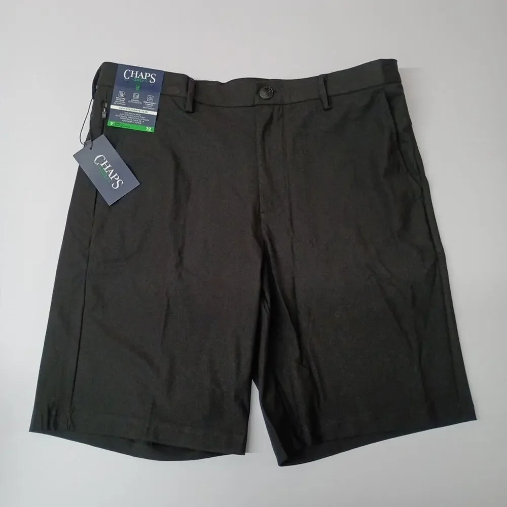 Chaps Golf Shorts Men's 32 Black Slim Fit 9